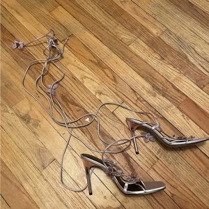 Butterfly lace-up heels